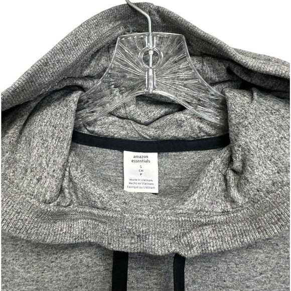 Amazon Essentials Women's Studio Terry Convertible Hood Shirt Sz S Gray Heather - Picture 5 of 10